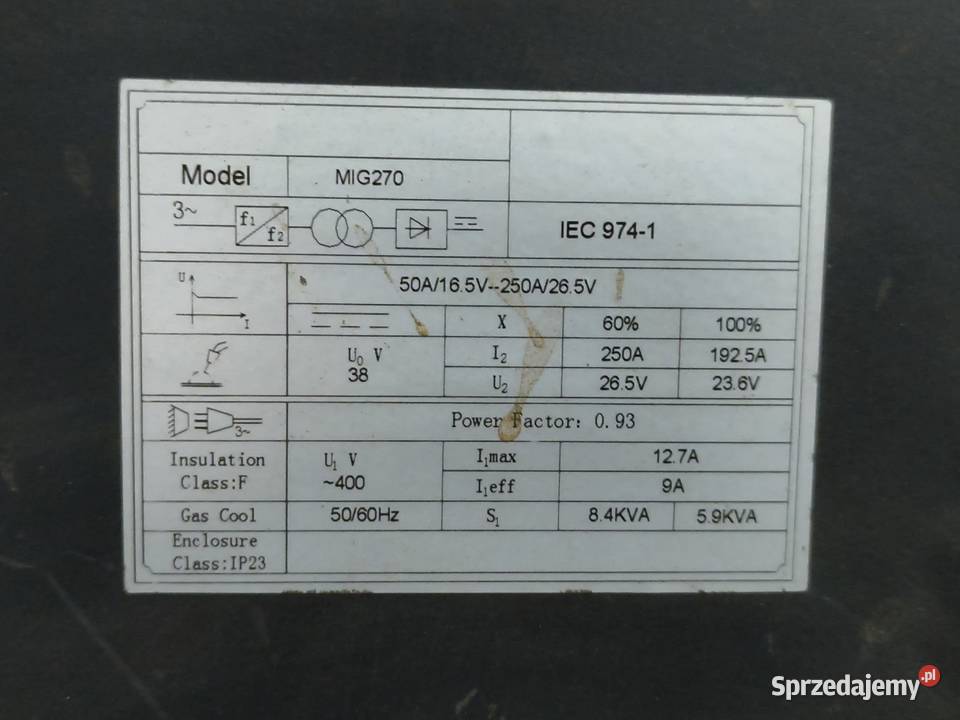 Spawarka inwertorowa MAGNUM MIG 270 3 400V