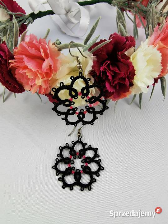 Kolczyki frywolitkowe różne wzory i kolory Rękodzieło Wiśniowa