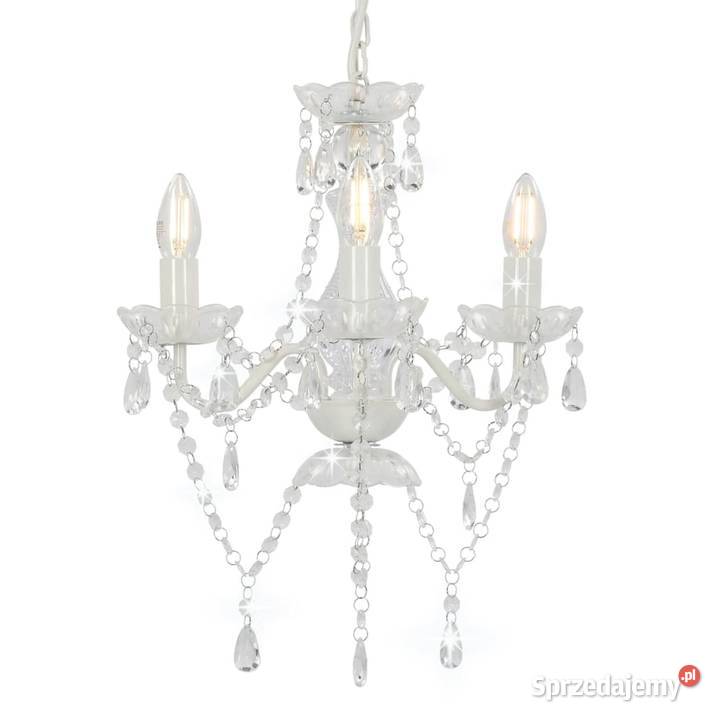 vidaXL Żyrandol z koralikami biały okrągły 3 Warszawa sprzedam