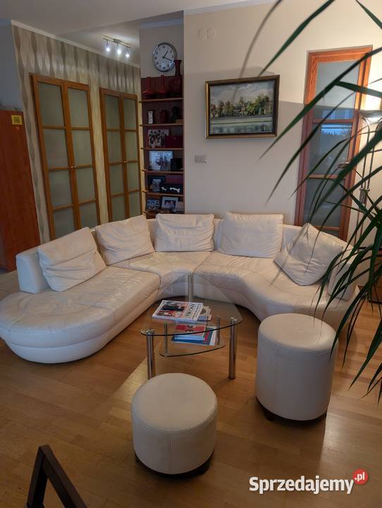 Włoska Kanapa Natuzzi w zestawie z pufami i 75cm Warszawa