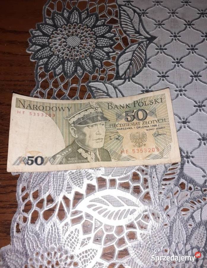 Banknot 50 z 1988 Świerczewski seria HF Numizmatyka Sosnowiec sprzedam