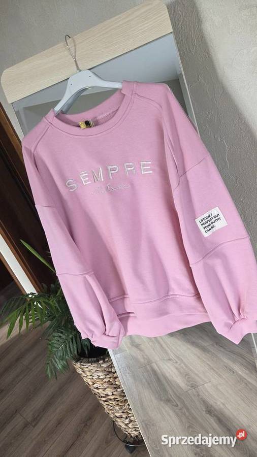 Nowa damska bawełniana bluza Bez wzoru Odzież sportowa