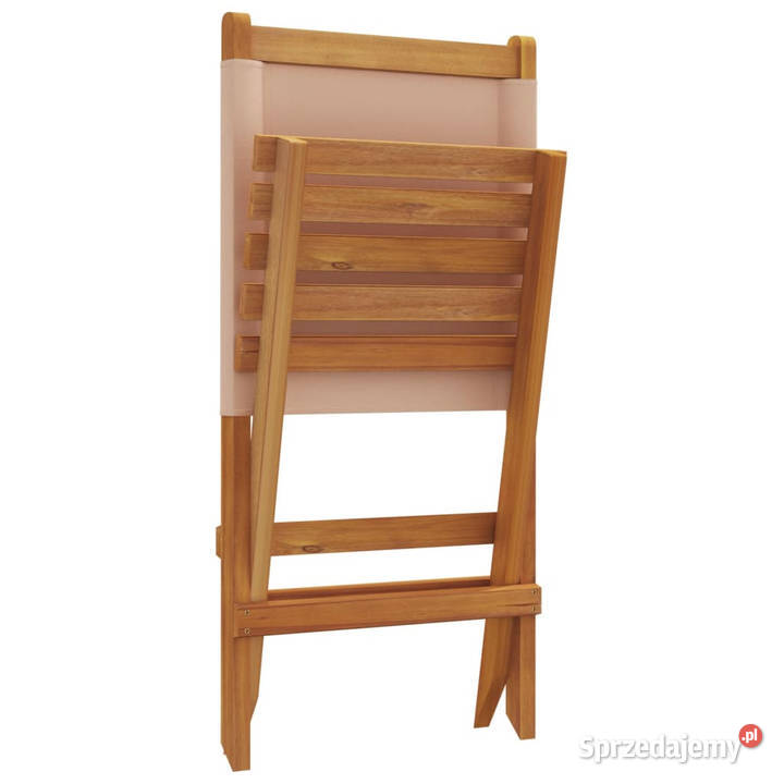 Składane krzesła ogrodowe 4 tkanina taupe i
