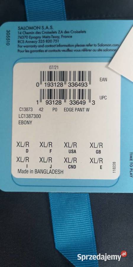 Damskie spodnie narciarskie Salomon EDGE PANT W Narty Kraków