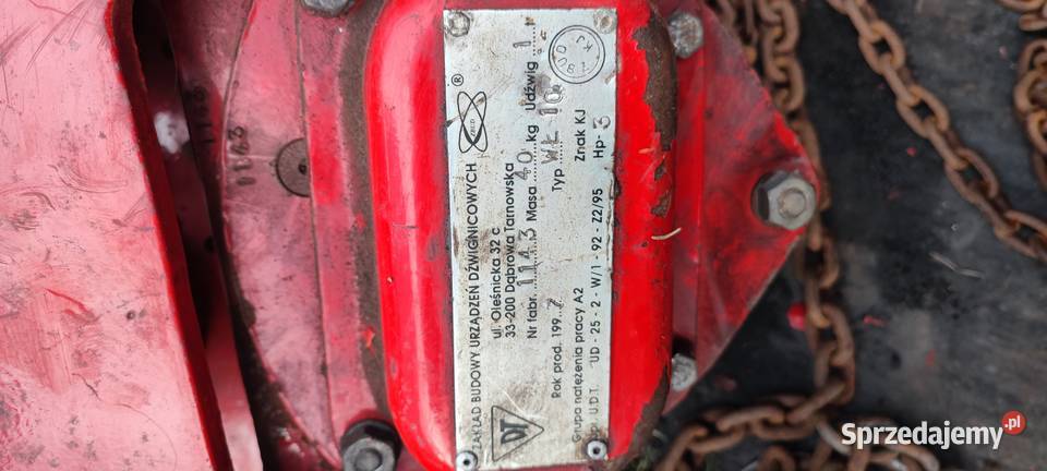 wciągarka łańcuszkowa ręczna jezdna 1t sprzedam