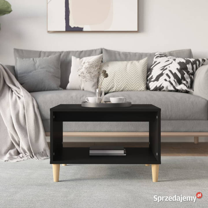 Stolik kawowy czarny 60x50x40 materiał Warszawa