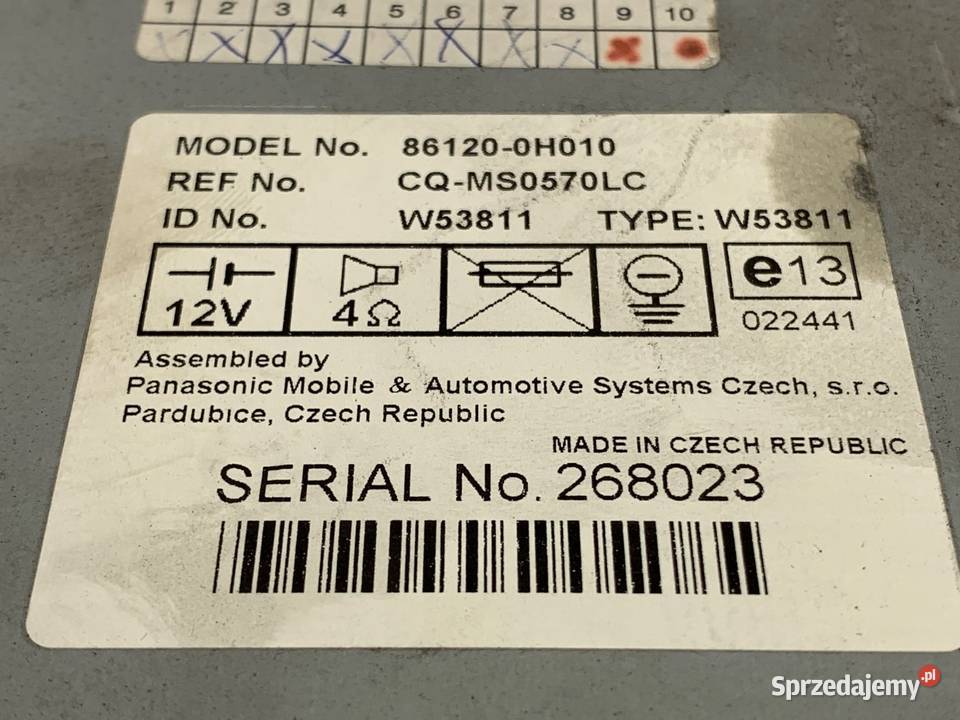 RADIO CITROEN C1 861200H010 0514 ODTWARZACZ osobowe