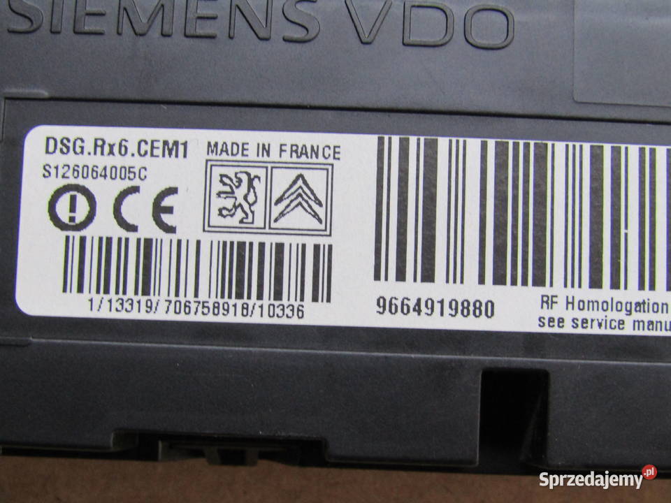 MODUŁ ECU CIŚNIENIA OPON CITROEN C5 III X7 Mysłaków