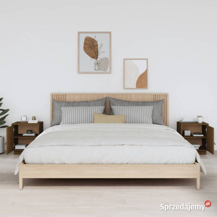 Szafki nocne 2 miodowy brąz 40x34x45 drewno Warszawa sprzedam