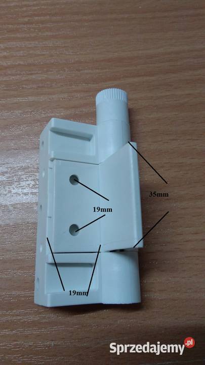 Zawias drzwi moskitiera na sprężynie biały lewy Łapy