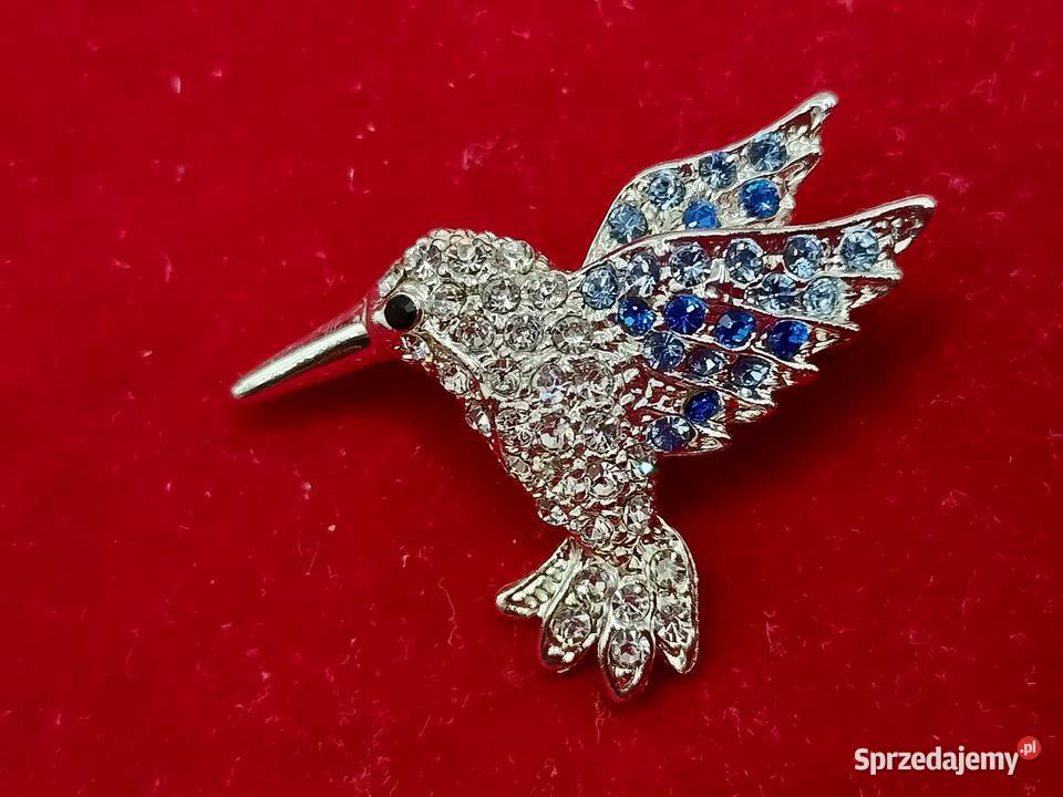 Piękna błyszcząca broszka mały koliber Zamość