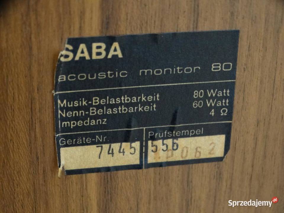 Audiofilskie kol SABA acoustic monitor 80 Elektronika Jasło