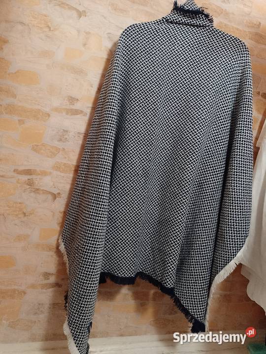 Lacoste Duża granatowa chusta nsrxutksy ponczo Kraków