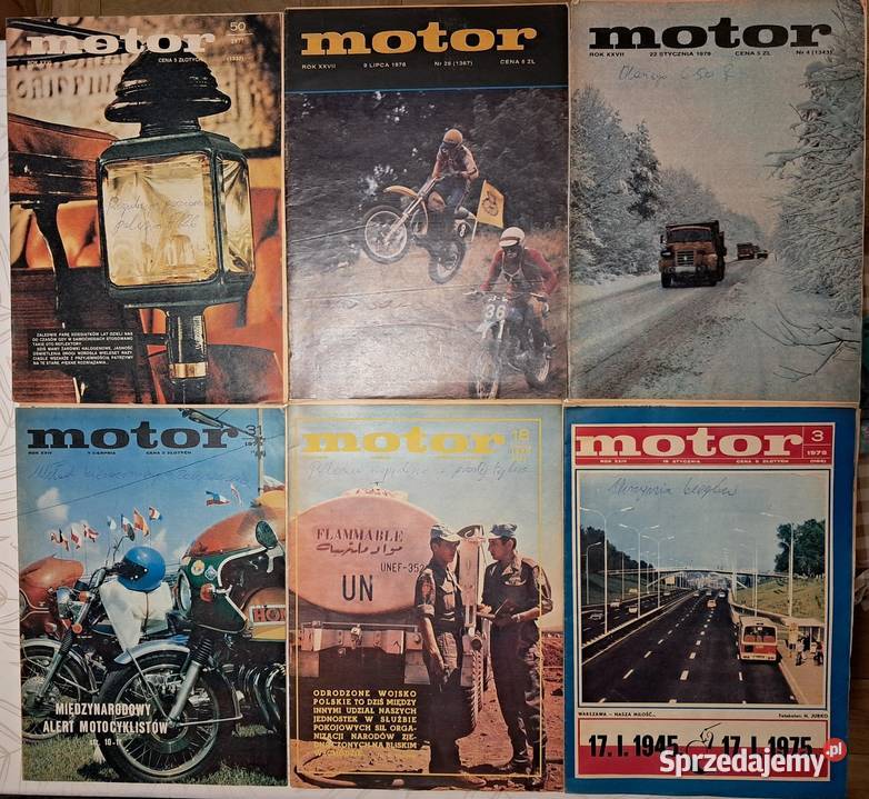 Drugi pakiet czasopisma MOTOR 1975 1977 1978 Kraków