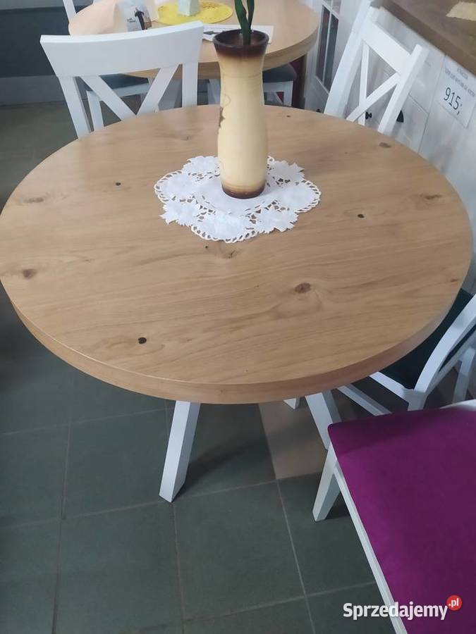 STÓŁ NATURALNY KOŁO ROZKŁADANY DO 250 100cm Toruń