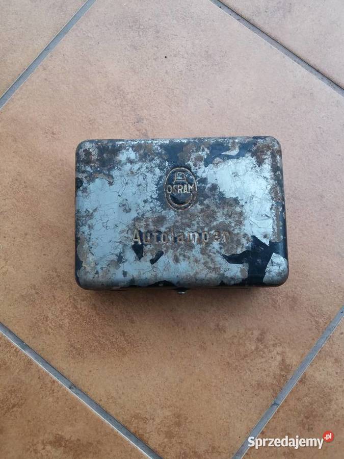 Stara puszka metalowa Osram na żarówki Lisew
