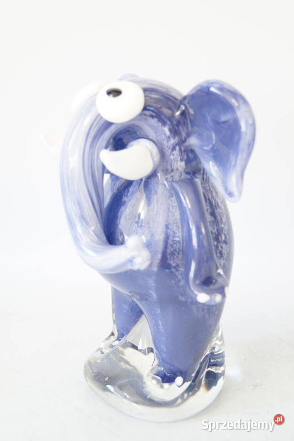 Figura szklana figura Murano style SŁOŃ Antyki