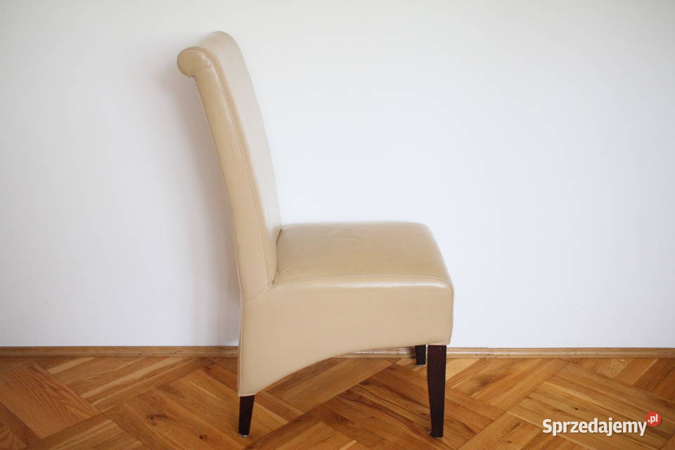 Krzesła tapicerowane jasna skóra ładne śląskie sprzedam