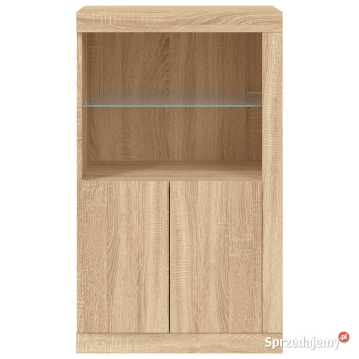 Szafka boczna z LED kolor dąb sonoma materiał Warszawa
