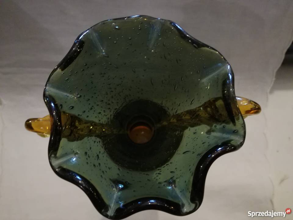 Wazon szkło artystyczne ręcznie formowane Polska Kraków