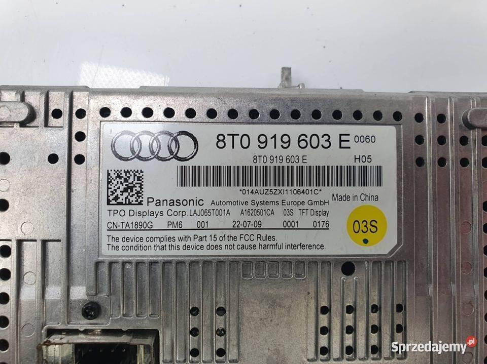 WYŚWIETLACZ PANEL AUDI A4 B8 8T0919603E Lipno