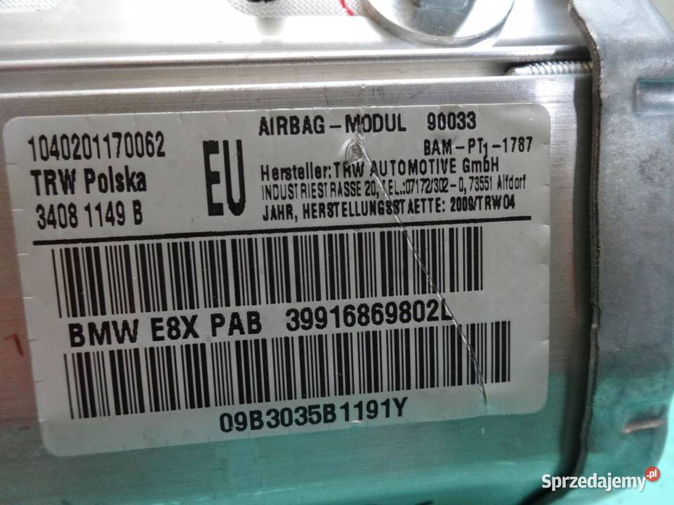 BMW E81 E87 LIFT 09r AIRBAG poduszka pasażera sprzedam