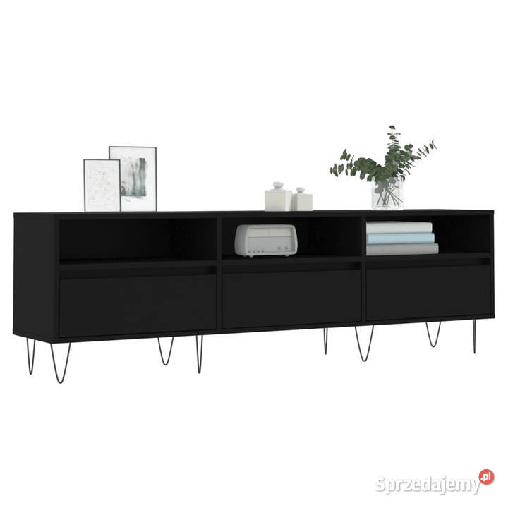 Szafka pod TV czarna 150x30x445 materiał Warszawa