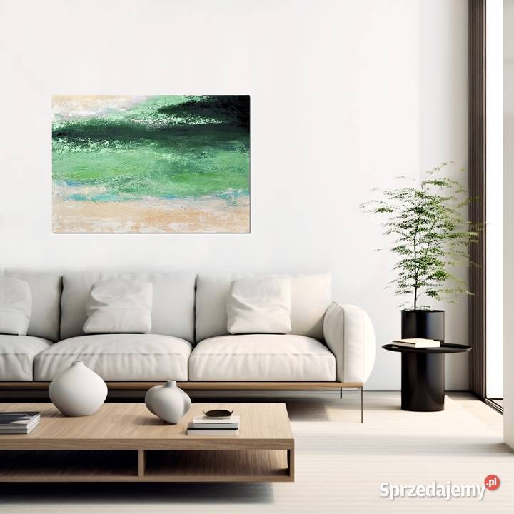Zielona polana nowoczesny obraz abstrakcyjny do pomorskie Malbork