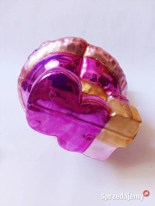 duża szklana bombka Święty Mikołaj vintage Częstochowa