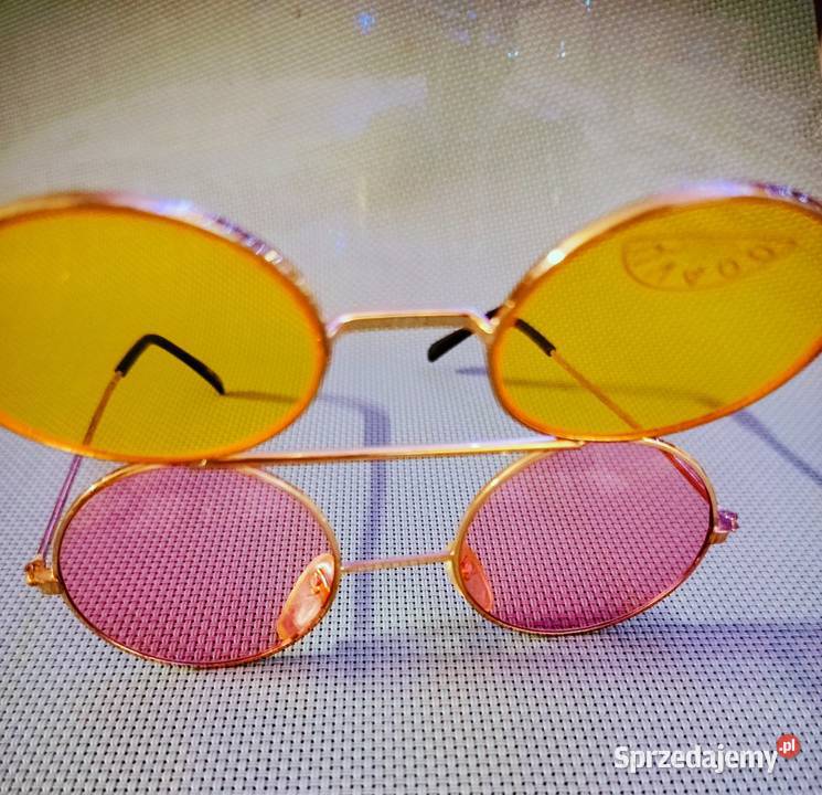 Okrągłe OKULARY PRZECIWSŁONECZNE Lenonki UV400 z Warszawa