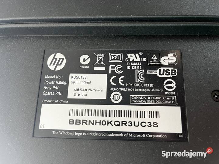 Klawiatura HP na USB z terminalem Smart Card Pozostałe mazowieckie