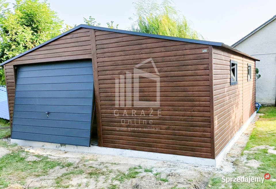 GARAŻ BLASZANY 6m x 6m dwuspad Brama drzwi 2x sprzedam