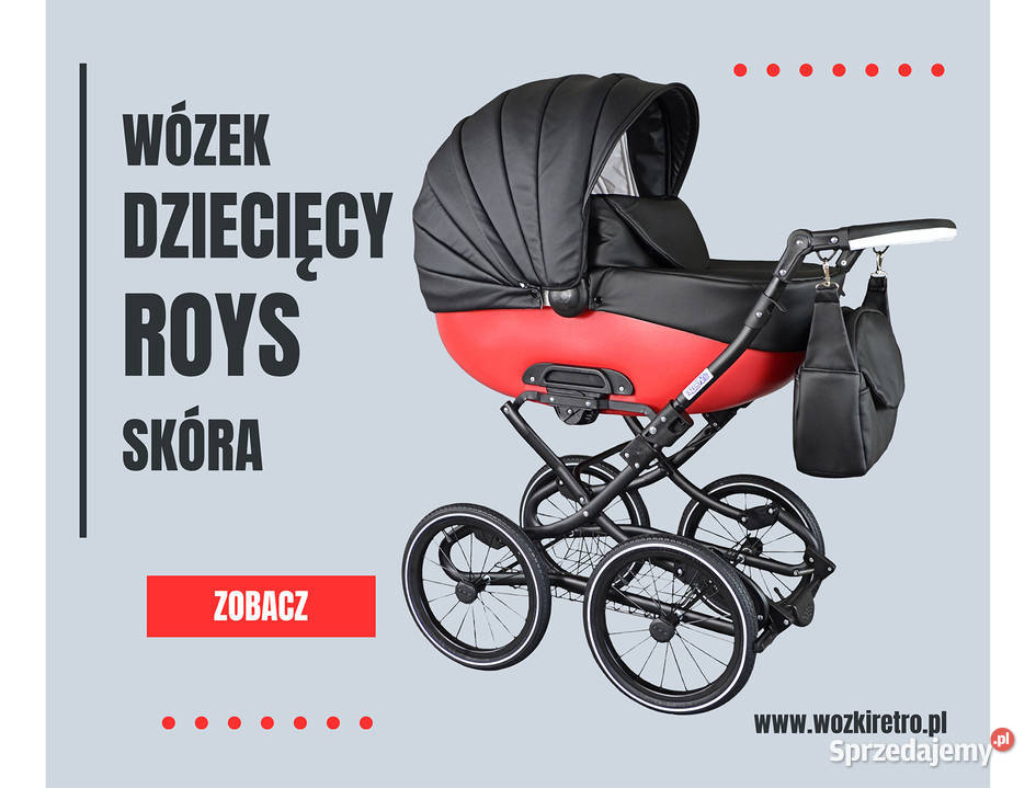 Wózek Dziecięcy Retro Roys Skóra zestaw 3w1 z Katowice sprzedam