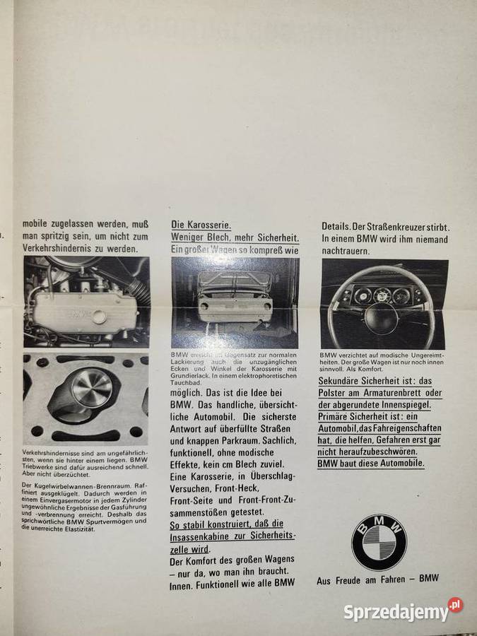 BMW 2002 prospekt rozkładówka z 1968 roku