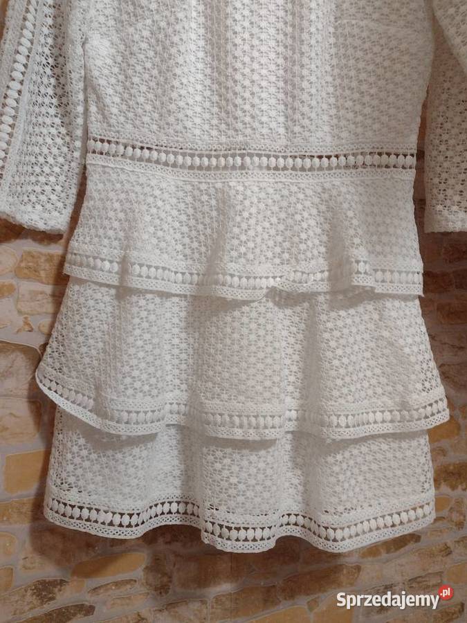 38M Biała sukienka koronkowahaftowana z Londynu Kraków