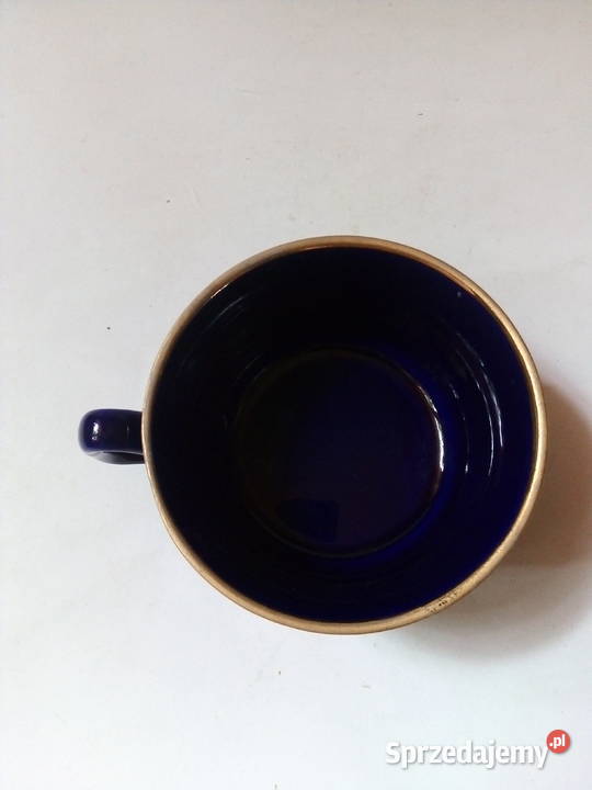 kobaltowa filiżanka kratka Pruszków porcelit Częstochowa