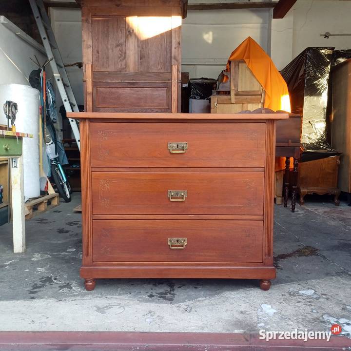 Komoda Secesyjna 3 szufladowa Fornir mahoń Meble Suchorzew sprzedam
