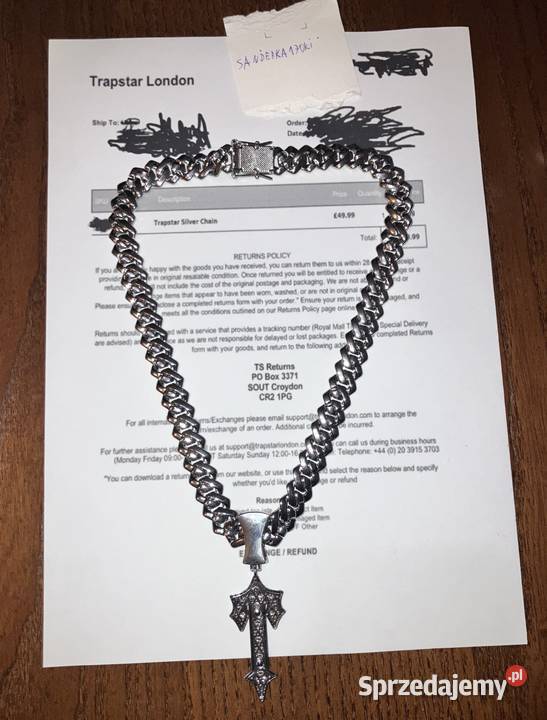 Trapstar Silver Chain Naszyjnik Kraków sprzedam