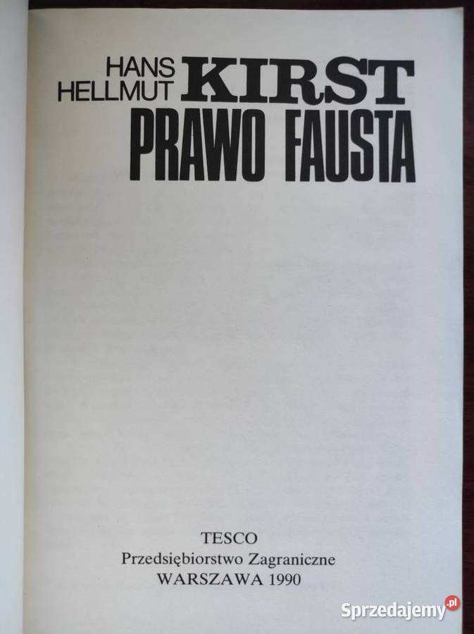Prawo Fausta Hans Hellmut Kirst Kielce sprzedam