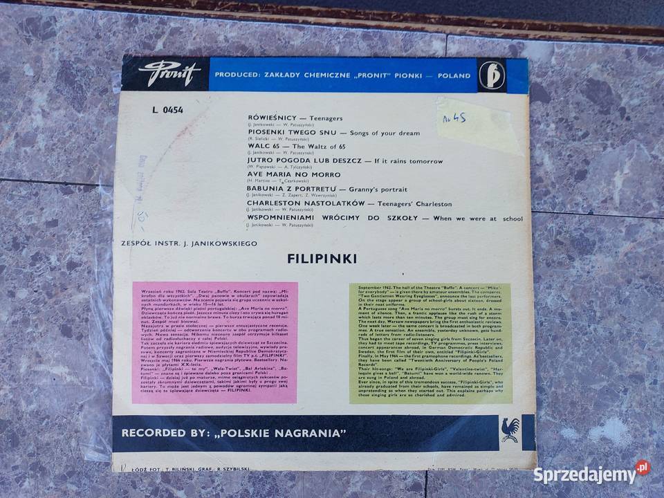 45 Płyta winylowa Filipinki Piosenki rówieśników Tczew