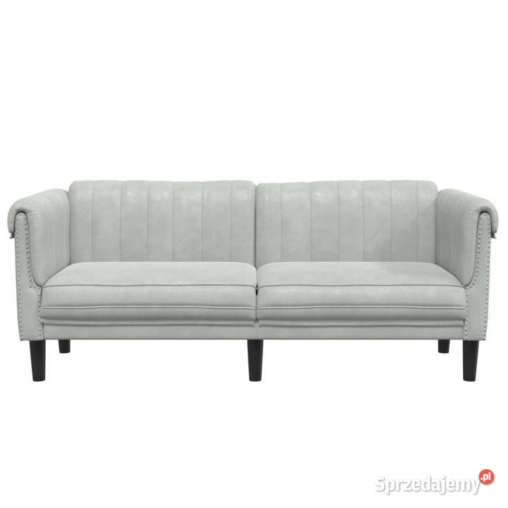 Sofa dwuosobowa jasnoszara aksamit WM372575
