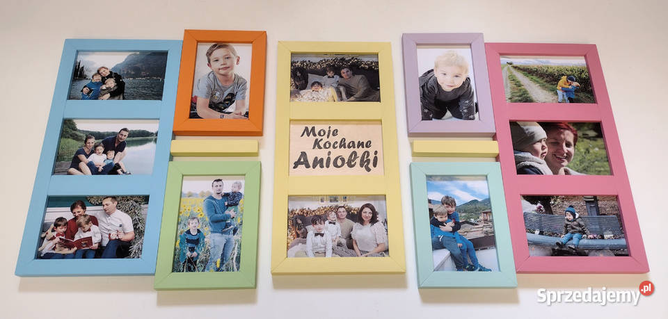 Drewniana Multirama Ramka Na 12 Zdjęć 10x15 Poznań