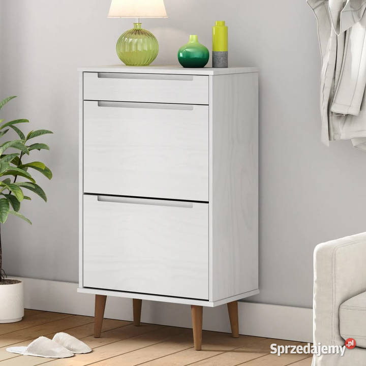 Szafka na buty MOLDE biała 595x35x103 lita sosna mazowieckie Warszawa