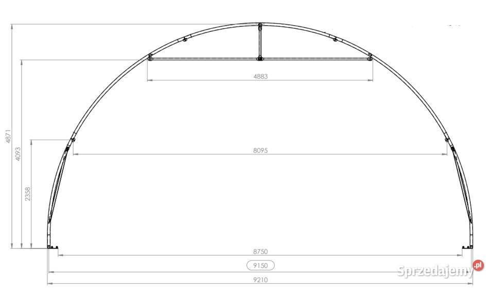 Hala namiotowa R30 92 x 49 x 166 m