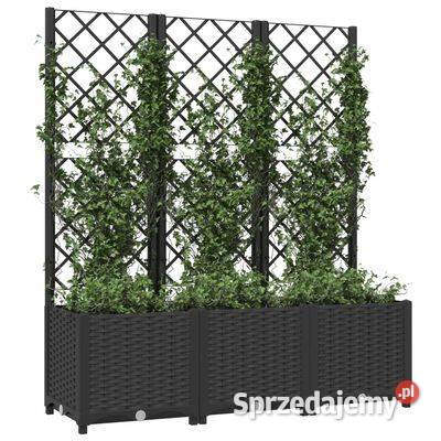 vidaXL Donica ogrodowa z kratką czarna Warszawa