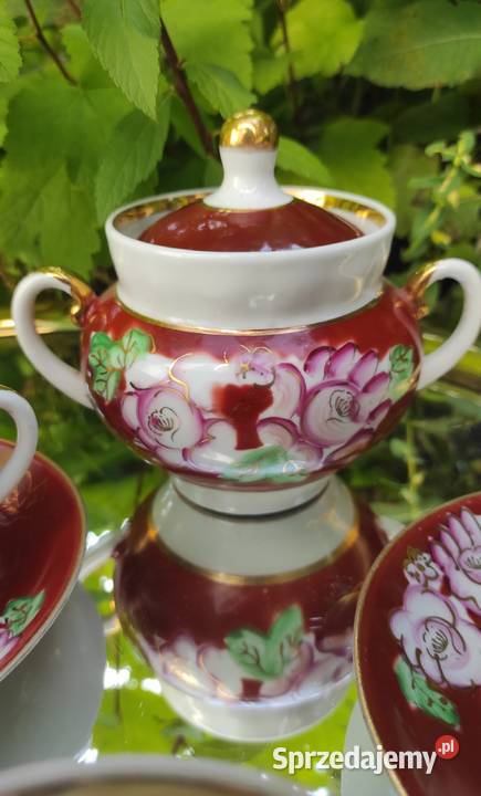SERWIS NA SZEŚĆ OSÓB BARANOVKA FASON KRUŻEWNOJ Porcelana i szkło Pabianice