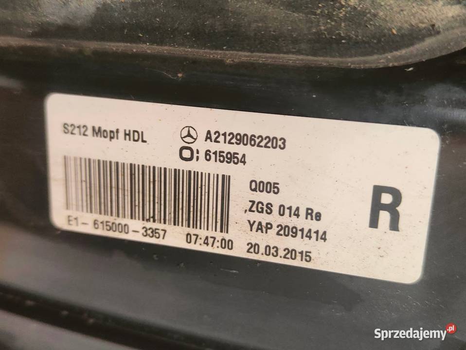 Lampa Klapy Bagażnika Prawa Mercedes W212 Kombi Lampy tylne Pleszew