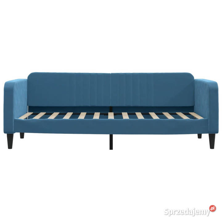 Sofa rozsuwana z szufladami niebieska aksamit 75cm Łóżka mazowieckie Warszawa