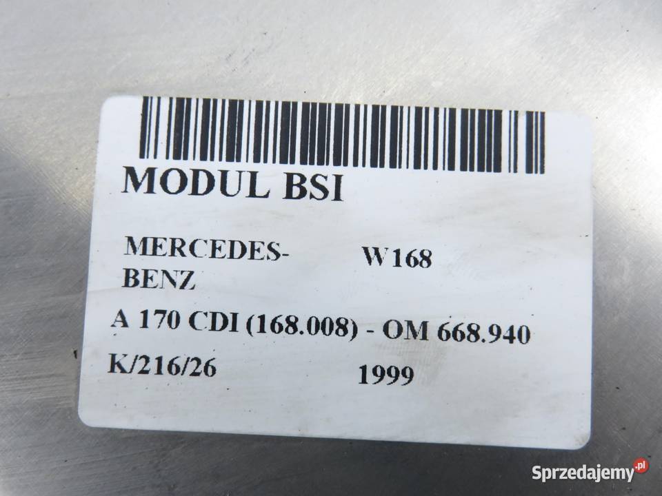 STEROWNIK MERCEDES W168 17 CDI 90 A0285451932