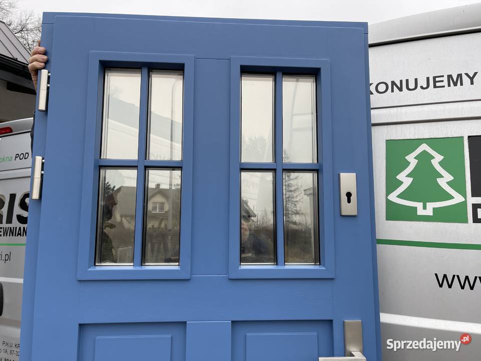 Drzwi zewnętrzne drewniane RĘKI ocieplane Bobrowo